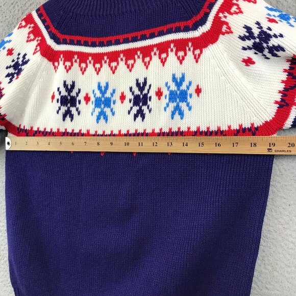 Vintage JC Penney Holiday Knit Pullover Nordic Snowflake sweater S - Picture 6 of 8
